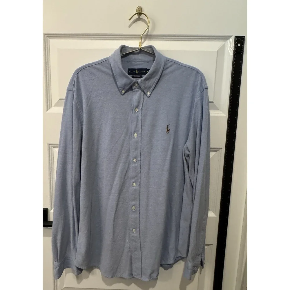 RALPH LAUREN POLO Men's NEW Long Sleeve Shirt Pima Cotton Blue Size XL XLarge